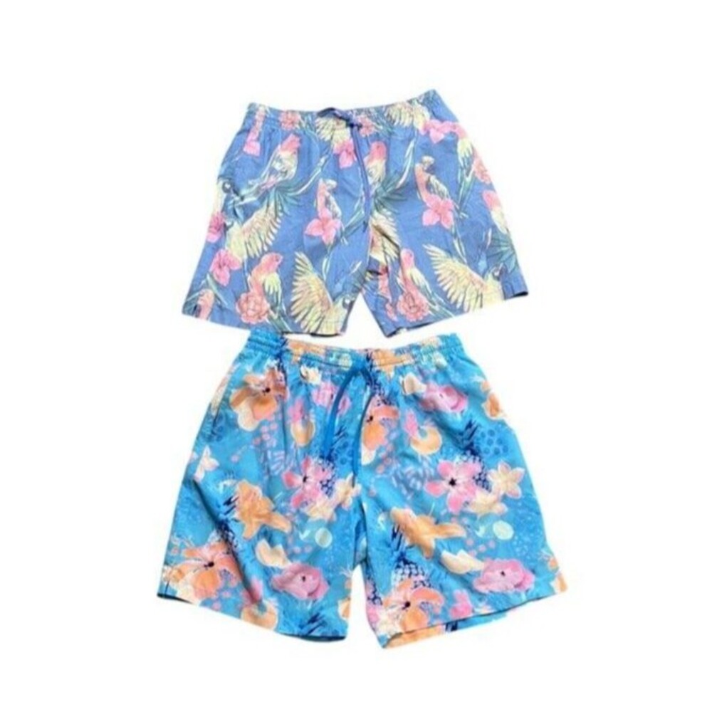 Chubbies Swim Trunks Shorts Lot of 2 Size Large Pockets Drawstring Multicolor 7"